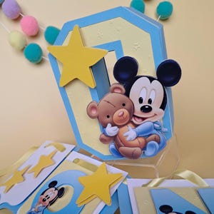 Lettere 3D di Mickey Baby; Decorazioni di Mickey Baby; Primo compleanno del bambino
