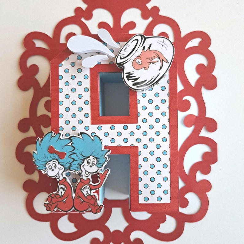 Thing 1 & Thing 2 3D Letters; Dr. Seuss Birthday Party Decor - Etsy