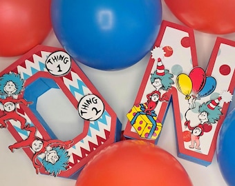 Thing 1 & Thing 2  3D Letters; Dr. Seuss Birthday Party Decor