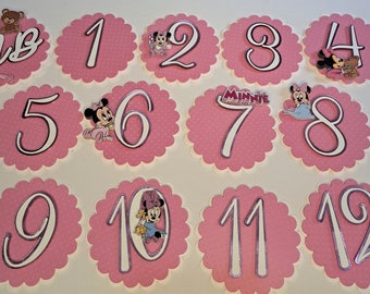 Minnie Baby Milestone Banner; Minnie Baby Birthday Theme; Baby Girl 1st Birthday Decoration