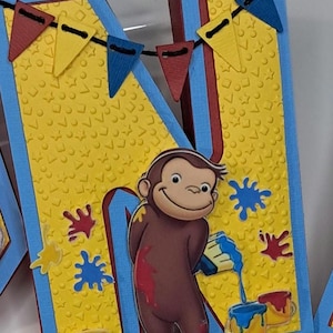 Curious George Colorful 3D Letters; Curious George 3D Numbers; Curious George Theme Party; Curious George Birthday Decor