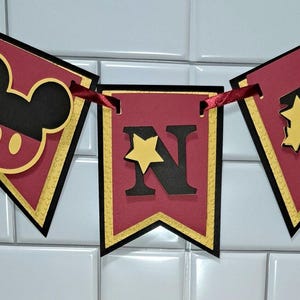 Mickey Highchair 1st Birthday Banner, Mickey 1st Birthday Banner, Mickey Mouse Themed Party