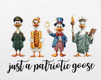 Just a Patriotic Goose – Funny USA Graphic – PNG Digital Download