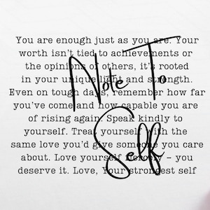 Note to Self You Are Enough – PNG JPG SVG – Inspirerende afbeelding geestelijke gezondheid – Digitale download