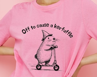 Off to Cause a Kerfuffle T-Shirt Design PNG, Funny Animal Sublimation Graphic (Digital Download)