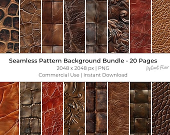 Rustic Leather Textures – Seamless Pattern Backgrounds (PNG Digital Download)