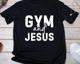 Gimnasio y Jesús PNG / Diseño de cita de fe y fitness / Gráfico de camiseta de entrenamiento cristiano (Descarga digital)