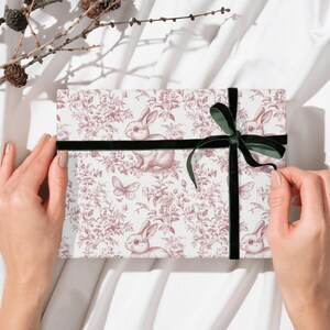 Papel digital sin costuras con diseño de conejito rosa - 30,5 x 30,5 cm, 300 ppp - Uso comercial - Descarga instantánea imagen 3