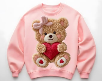 Plush Teddy Bear PNG | Heart Clipart, Valentine's Day (Digital Download)