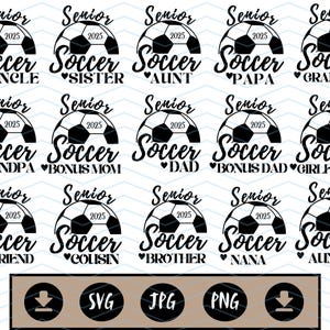 Senior voetbal 25 familie moeder vader digitale grafisch ontwerp Svg Png Jpg voor Instant Download commercieel gebruik voor T-Shirt mokken cadeau transparant