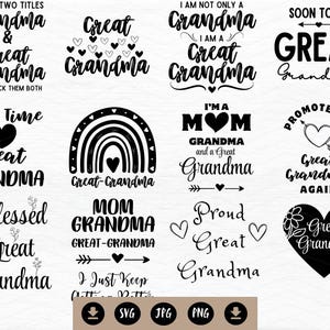 Mama Oma Great Oma PNG - Lustiges Geschenk - Digital Download für T-Shirts - Familie Liebe Clipart