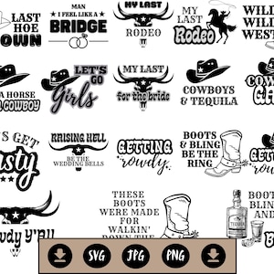Lot Cowboy Design graphique numérique Svg Png Jpg pour téléchargement immédiat, utilisation commerciale pour T-shirt, tasses, cadeau Transparent