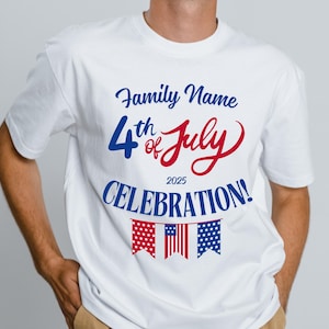 Fête de famille du 4 juillet - nom graphique personnalisé - téléchargement numérique PNG