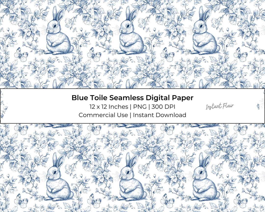 Blue Bunny Toile Bubble main image 0