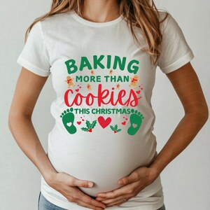 Baking More Than Cookies PNG | Christmas Pregnancy Announcement | Holiday Baby Reveal Design (Digital Download)