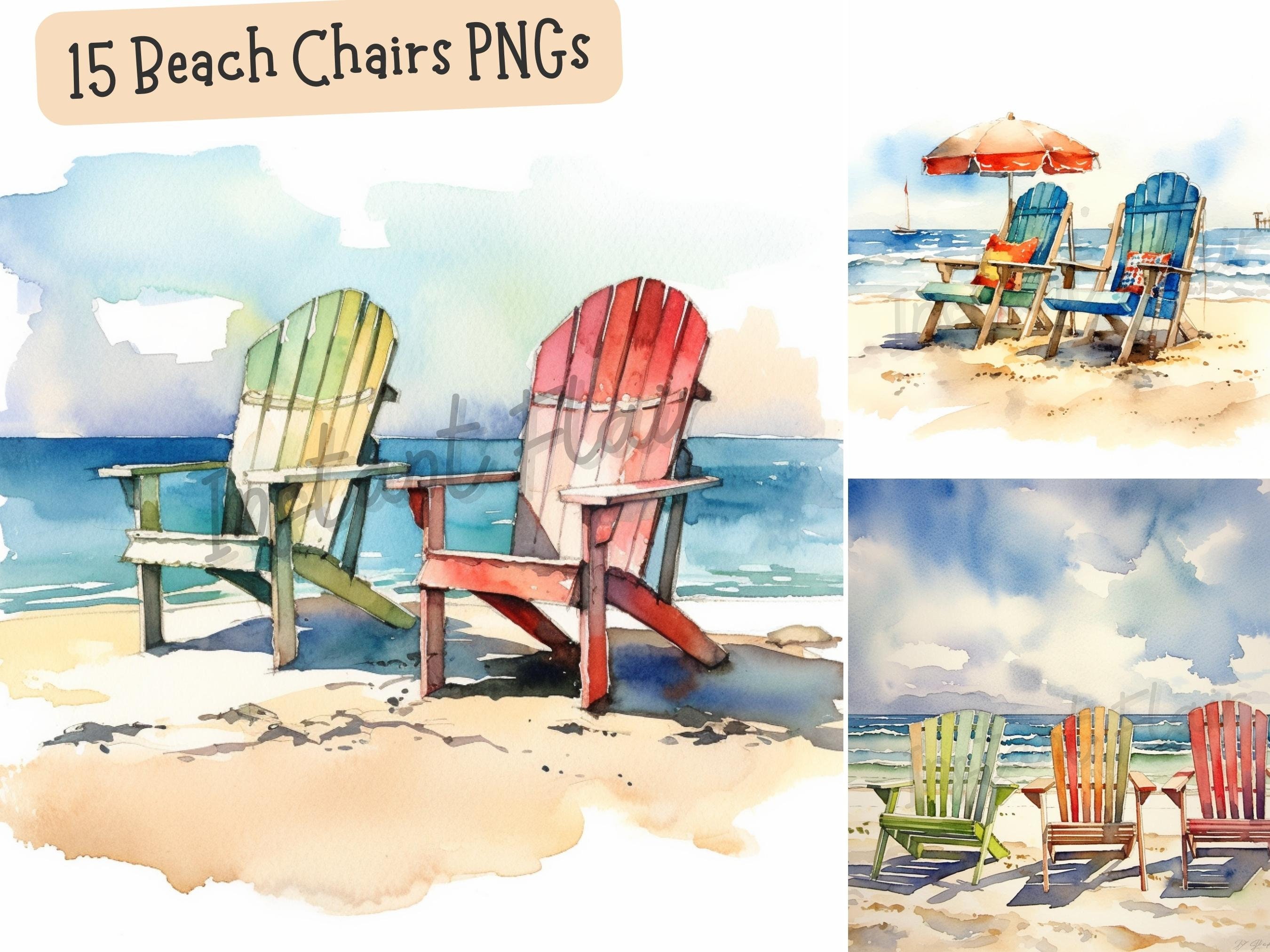 Adirondack Chairs On Beach Clip Art