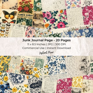Garden Collage: Collage Sheet | Digital Scrapbook Paper Kit | Digital Download | Art Journaling | Junk Journal Ephemera | Digital Ephemera