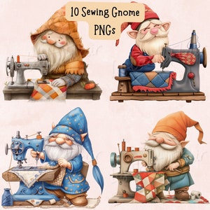 Paquete de imágenes prediseñadas de gnomos acolchados, diseños PNG transparentes, imágenes decorativas, diseños digitales para uso comercial