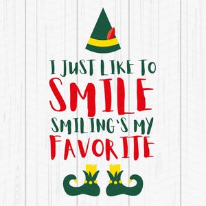 Smiling’s My Favorite - Funny Christmas Shirt - Digital PNG Download - Sublimation or Printing