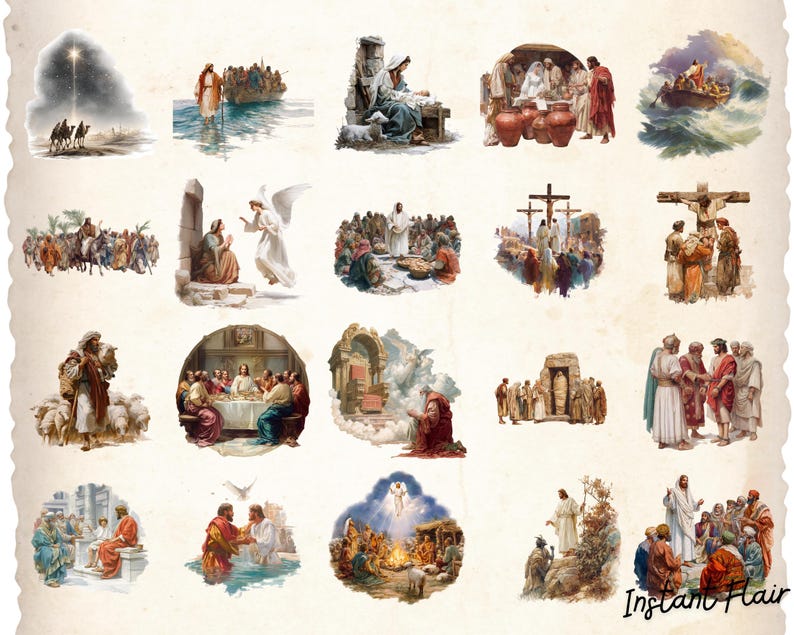 75 Bible Story Clipart – Christian PNG Bundle for Kids Crafts, Lessons ...