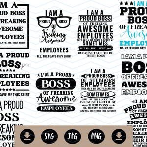 Funny Boss grafische bundel – 10 trotse en sarcastische citaten – PNG SVG JPG – Digitale download