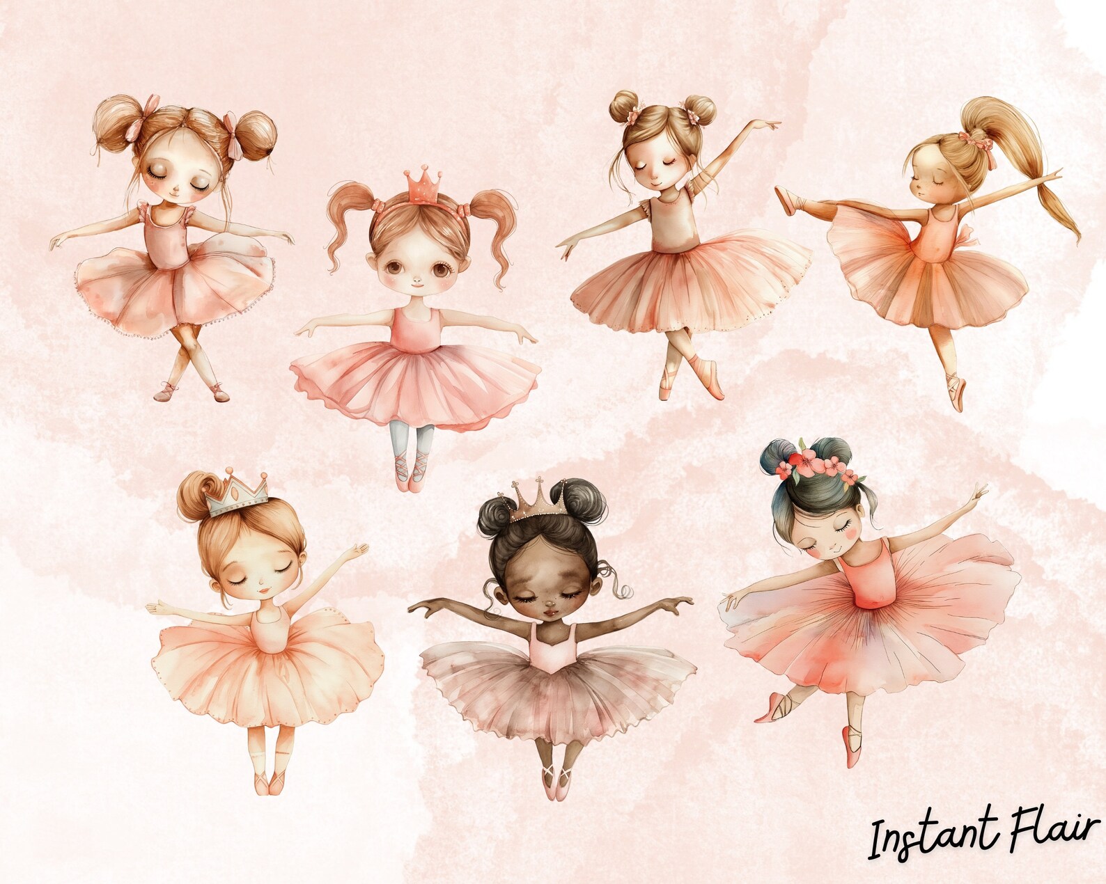 Watercolor Ballerina & Swan Clipart Set (PNG Digital Designs) - Etsy