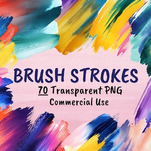 70 Watercolor Brush Strokes Clipart Bundle - Abstract Brush Strokes - Watercolor Splashes - Paint Brush Stroke PNG