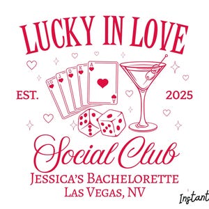 Lucky in Love vrijgezellenfeest canva-sjabloon – bewerkbare digitale uitnodiging – aanpasbaar ontwerp – direct downloaden
