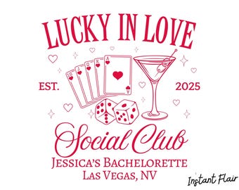 Invito per addio al nubilato "Lucky in Love" - Modello Canva modificabile (Download digitale)