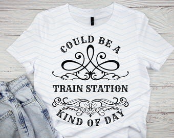 Poderia ser um dia para passar na estação de trem (SVG) | Design de camiseta estilo faroeste (JPG, PNG)