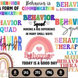 Behavior Therapist Digital Graphic Design Bundle Svg Png Jpg for Instant Download Commerical Use for T-Shirt Mugs Gift Transparent