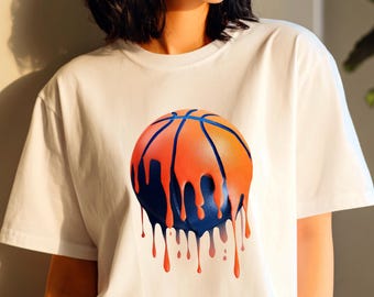 Dripping Basketball PNG | Melting Basketball Art | Sports Street Style Graphic (Digital Download)