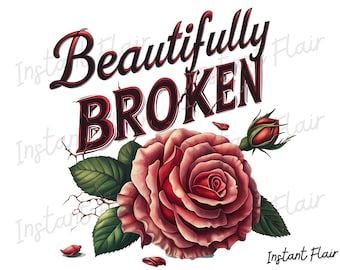 Bellissima rosa spezzata PNG – Sfondo trasparente – Uso commerciale – Download immediato
