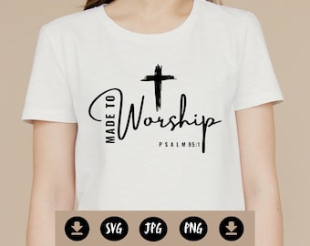Psalm 95:1 Christian Worship Graphic – PNG JPG SVG (Digital Download)