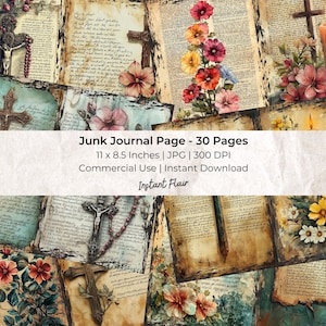 Scripture Pages: Collage Sheet | Digital Scrapbook Paper Kit | Digital Download | Art Journaling | Junk Journal Ephemera | Digital Ephemera