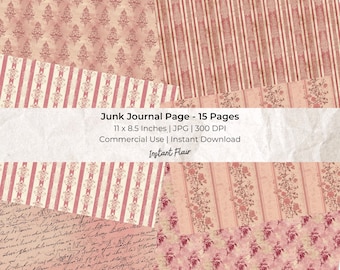 Dusty Rose Paper Pack: 15-stronicowy dziennik efemeryczny (do pobrania w wersji cyfrowej)