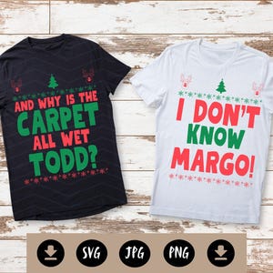 Roligt julfilmcitat SVG-paket | Todd & Margo (digital nedladdning)