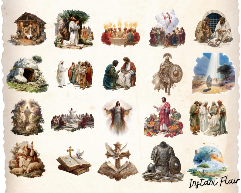 75 Bible Story Clipart – Christian PNG Bundle for Kids Crafts, Lessons ...