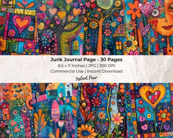 Vivid Visions Junk Journal Paper: Collage Art (Digital Download)