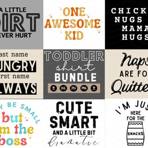 Toddler Graphic Bundle – 8 Cute Designs – PNG SVG JPG – Digital Download