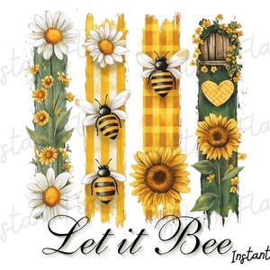 Let It Bee PNG - Süße Bienen Grafik - Digitaler Download - Kommerzielle Nutzung