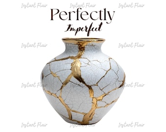 Perfectly Imperfect – Kintsugi-Inspired Japanese Pottery Art PNG