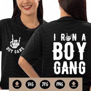 I Run A Boy Gang - Boy Mom SVG - Muttertagsgeschenk - Skelett Design - Digital Download