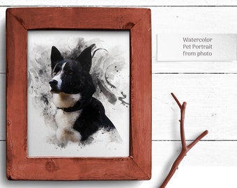 Retrato de animal de estimação personalizado, pintura de animal de estimação personalizada, impressão de retrato de animal de estimação, pintura personalizada de retrato de cachorro, presente para ela, download digital.