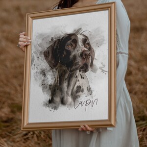 Huisdierportret van foto, aquarel aangepast hondenportret, gepersonaliseerd hondencadeau, huisdiergedenkteken, verjaardagscadeau voor haar, hondenmoeder, hondenliefhebbers.