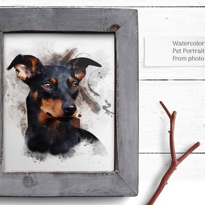 Benutzerdefinierte Hundeportrait, digitale Katzenportraits, Haustier-Denkmal, individuelles Haustier, Geschenk für Freunde, digitaler Download, Haustierportrait vom Foto, Aquarell
