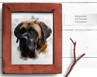 Custom pet portrait for gift, Pet lovers Dog Portraits, Custom Pet, Gift For Friends, Digital download,Pet Portrait From Photo