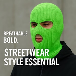 Knit Balaclava Mask – Breathable Streetwear Ski Mask in Multiple Colors, Unisex Full Face Cover for Outdoor & Festival Style