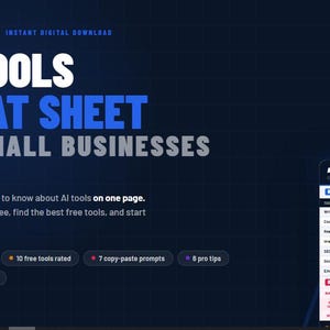 AI Tools Cheat Sheet for Small Business | ChatGPT, Claude, Gemini Guide (PDF Download)