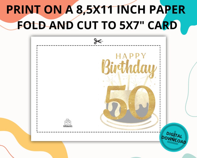 Printable 50th Birthday Card in - Il 794xN.4982259087 S8r8 